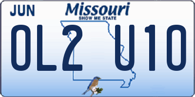 MO license plate OL2U1O