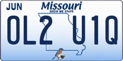 MO license plate OL2U1Q