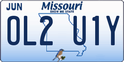 MO license plate OL2U1Y