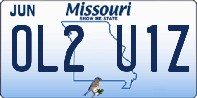 MO license plate OL2U1Z