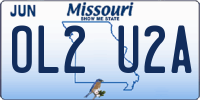 MO license plate OL2U2A