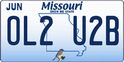MO license plate OL2U2B