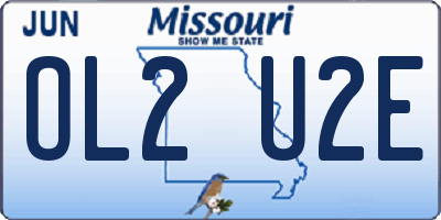 MO license plate OL2U2E