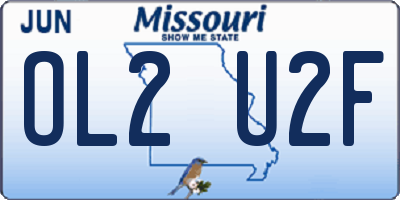 MO license plate OL2U2F