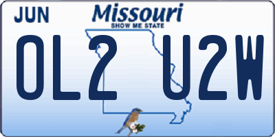 MO license plate OL2U2W