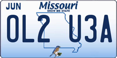 MO license plate OL2U3A