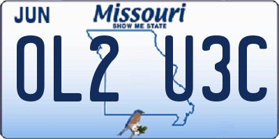 MO license plate OL2U3C