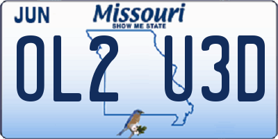 MO license plate OL2U3D