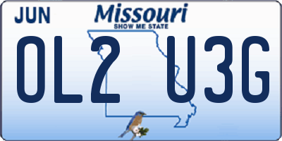 MO license plate OL2U3G