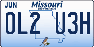 MO license plate OL2U3H