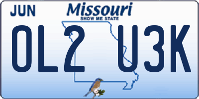 MO license plate OL2U3K