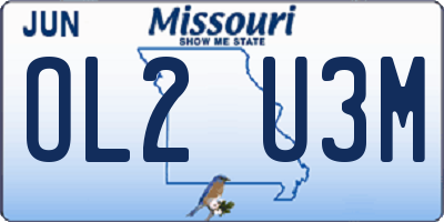 MO license plate OL2U3M
