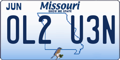 MO license plate OL2U3N