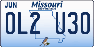 MO license plate OL2U3O