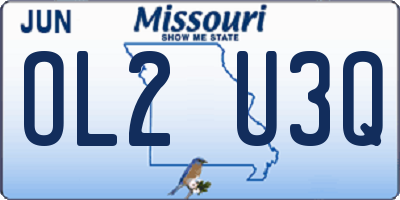 MO license plate OL2U3Q
