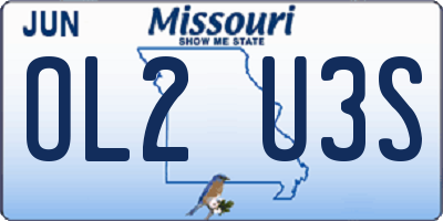 MO license plate OL2U3S