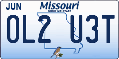 MO license plate OL2U3T