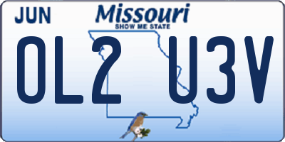 MO license plate OL2U3V