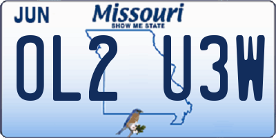 MO license plate OL2U3W