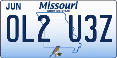 MO license plate OL2U3Z