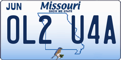MO license plate OL2U4A