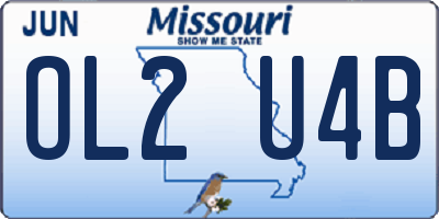 MO license plate OL2U4B