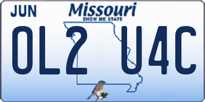 MO license plate OL2U4C