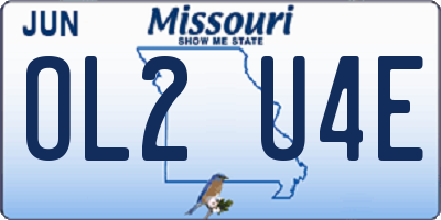 MO license plate OL2U4E