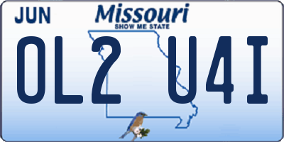 MO license plate OL2U4I
