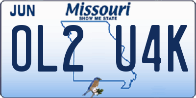 MO license plate OL2U4K