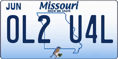 MO license plate OL2U4L