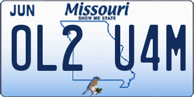 MO license plate OL2U4M
