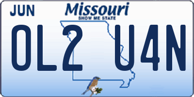 MO license plate OL2U4N