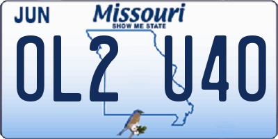 MO license plate OL2U4O