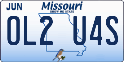 MO license plate OL2U4S