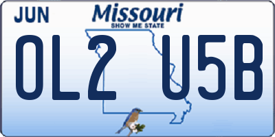 MO license plate OL2U5B