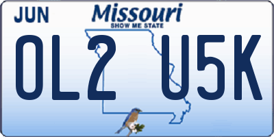 MO license plate OL2U5K