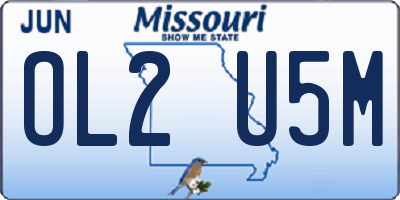 MO license plate OL2U5M
