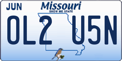 MO license plate OL2U5N