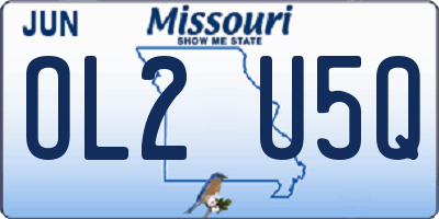 MO license plate OL2U5Q