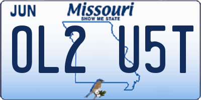 MO license plate OL2U5T