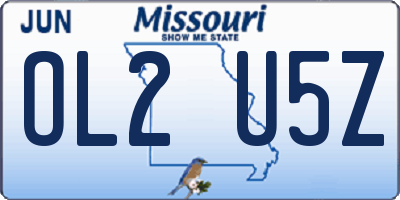 MO license plate OL2U5Z