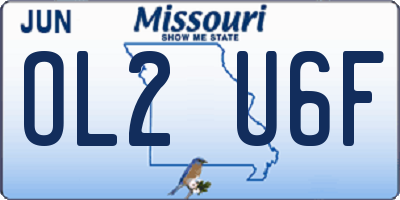 MO license plate OL2U6F