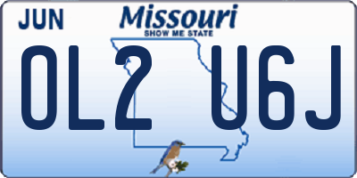MO license plate OL2U6J