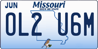 MO license plate OL2U6M