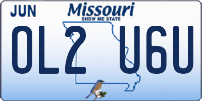 MO license plate OL2U6U