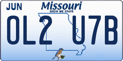 MO license plate OL2U7B
