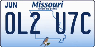 MO license plate OL2U7C