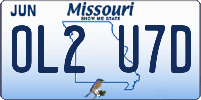 MO license plate OL2U7D