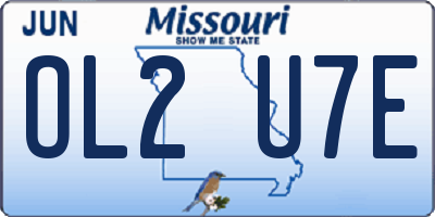 MO license plate OL2U7E